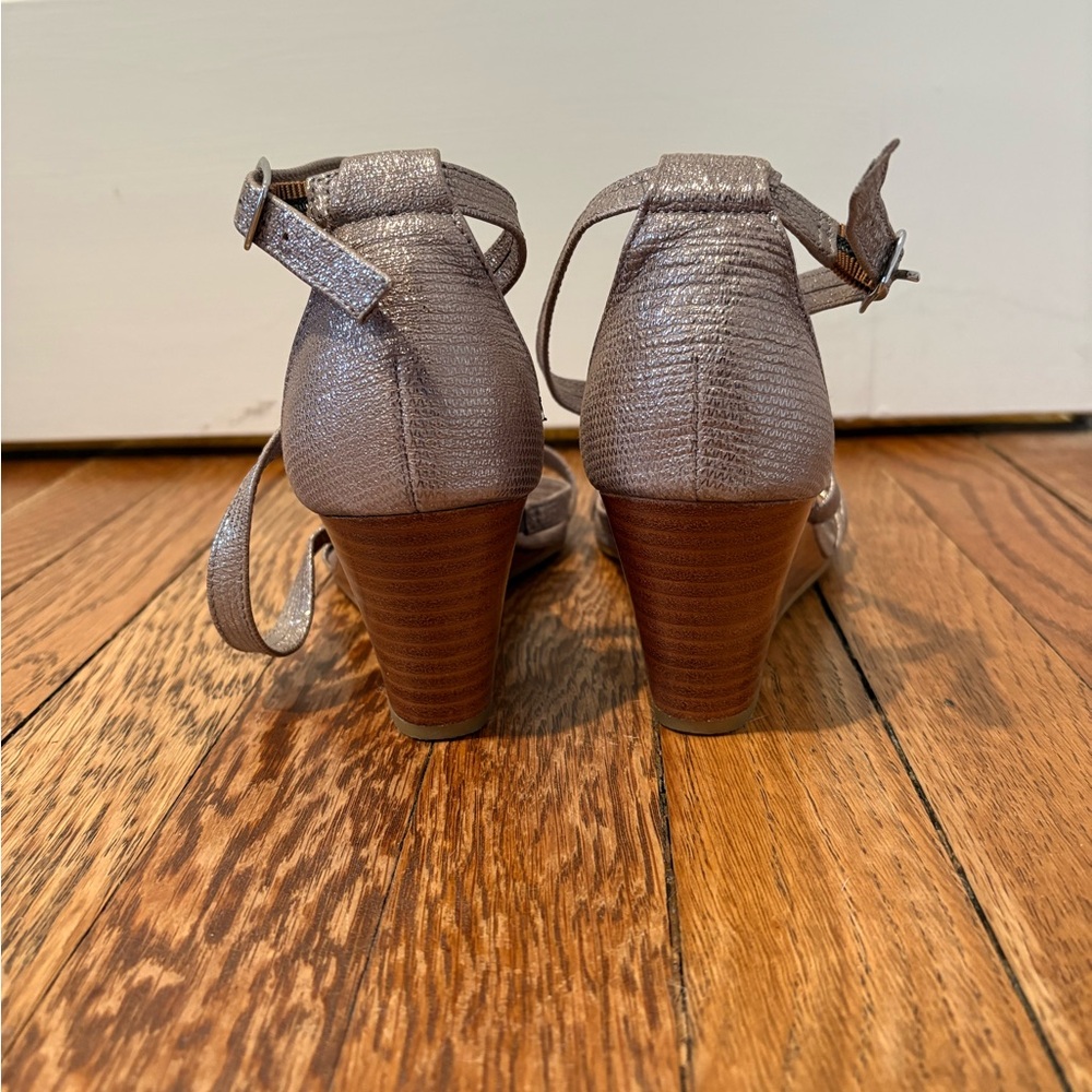 Sofft Shimmering Taupe Wedge Sandals
